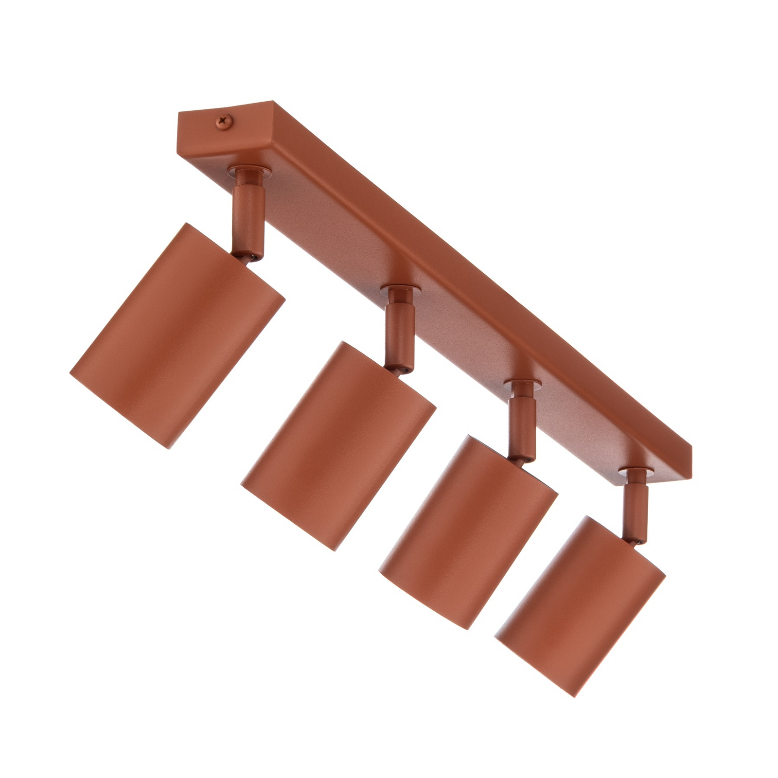 Spot de tavan Zoom, 4 becuri, roșu, oțel, GU10