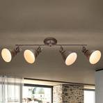 Giorgio four-bulb ceiling spotlight in rust brown
