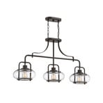 Trilogy hanging light, bronze, 3-bulb