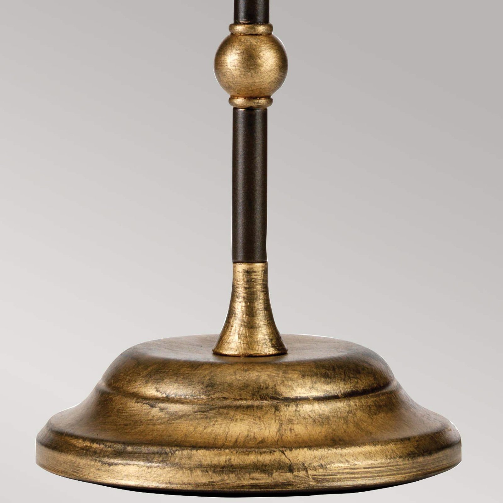 Stolná lampa Amarilli, bronz, biele textilné tienidlo