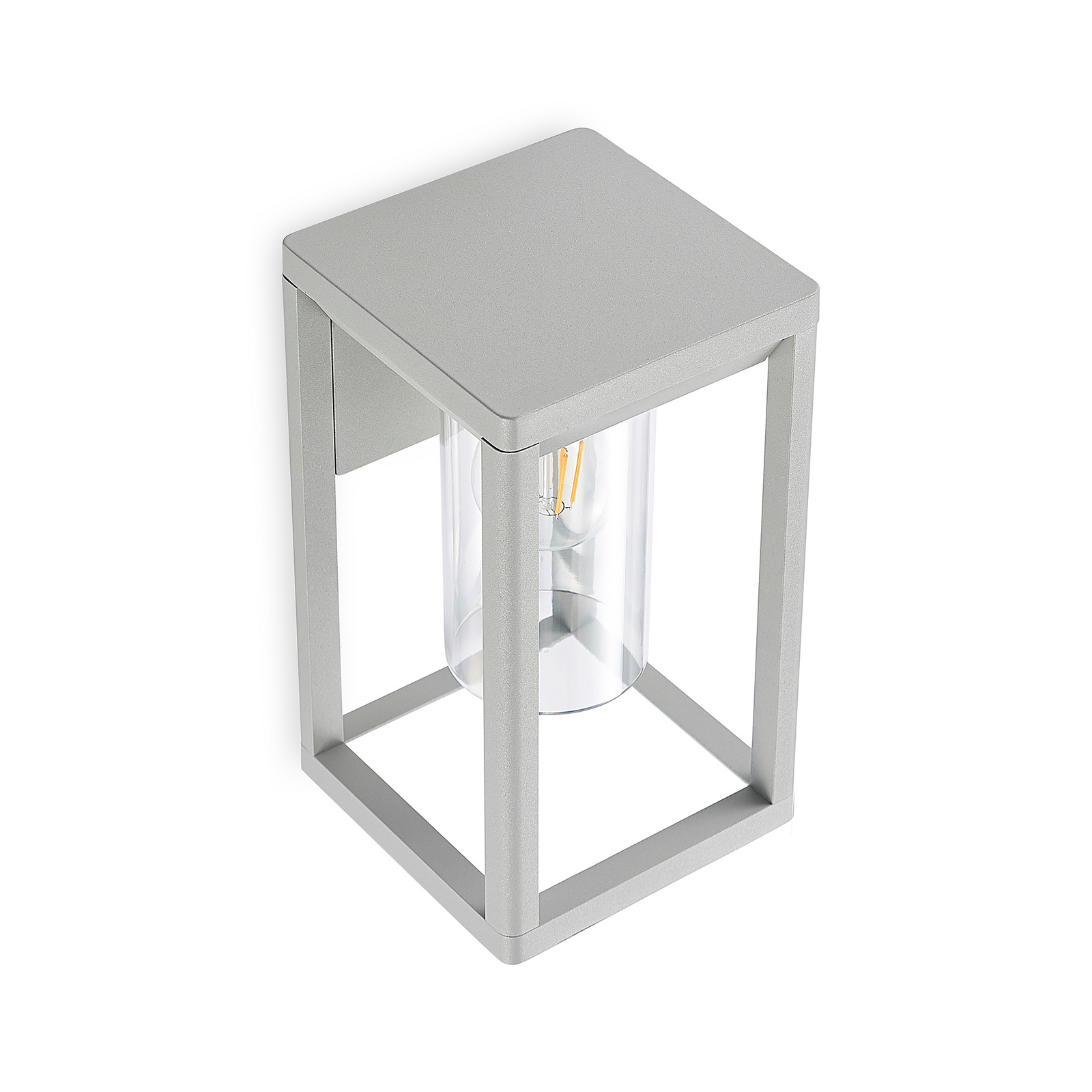 Lindby Estami outdoor wall light, silver grey Lights.co.uk