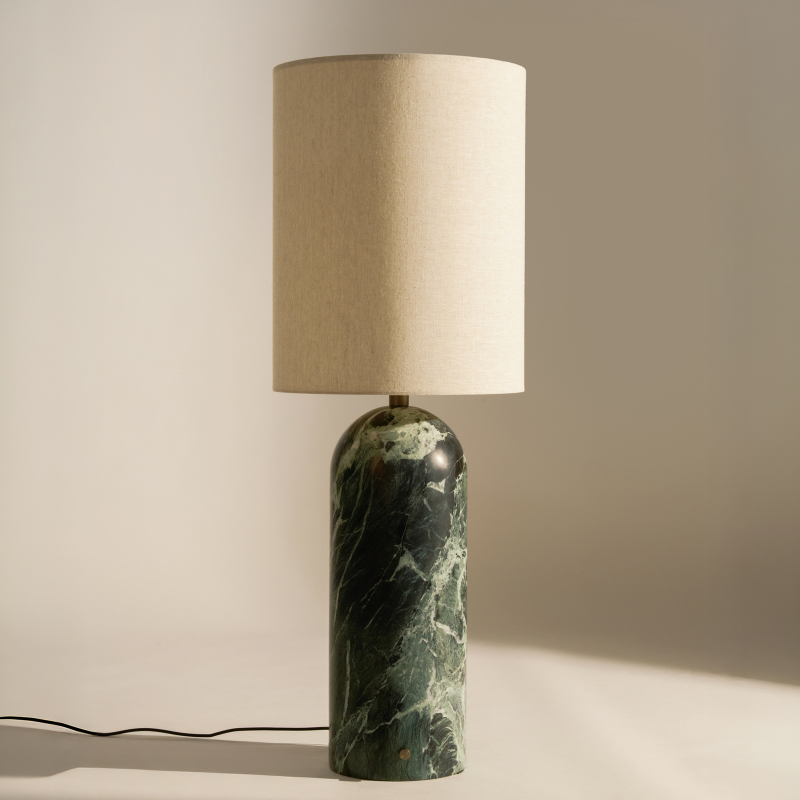 Gravity XL High UK Floor Lamp, Green Marble, Cream Canvas - Gubi Gravity XL High UK Floor Lamp, Green Marble, Cream Canvas - Gubi