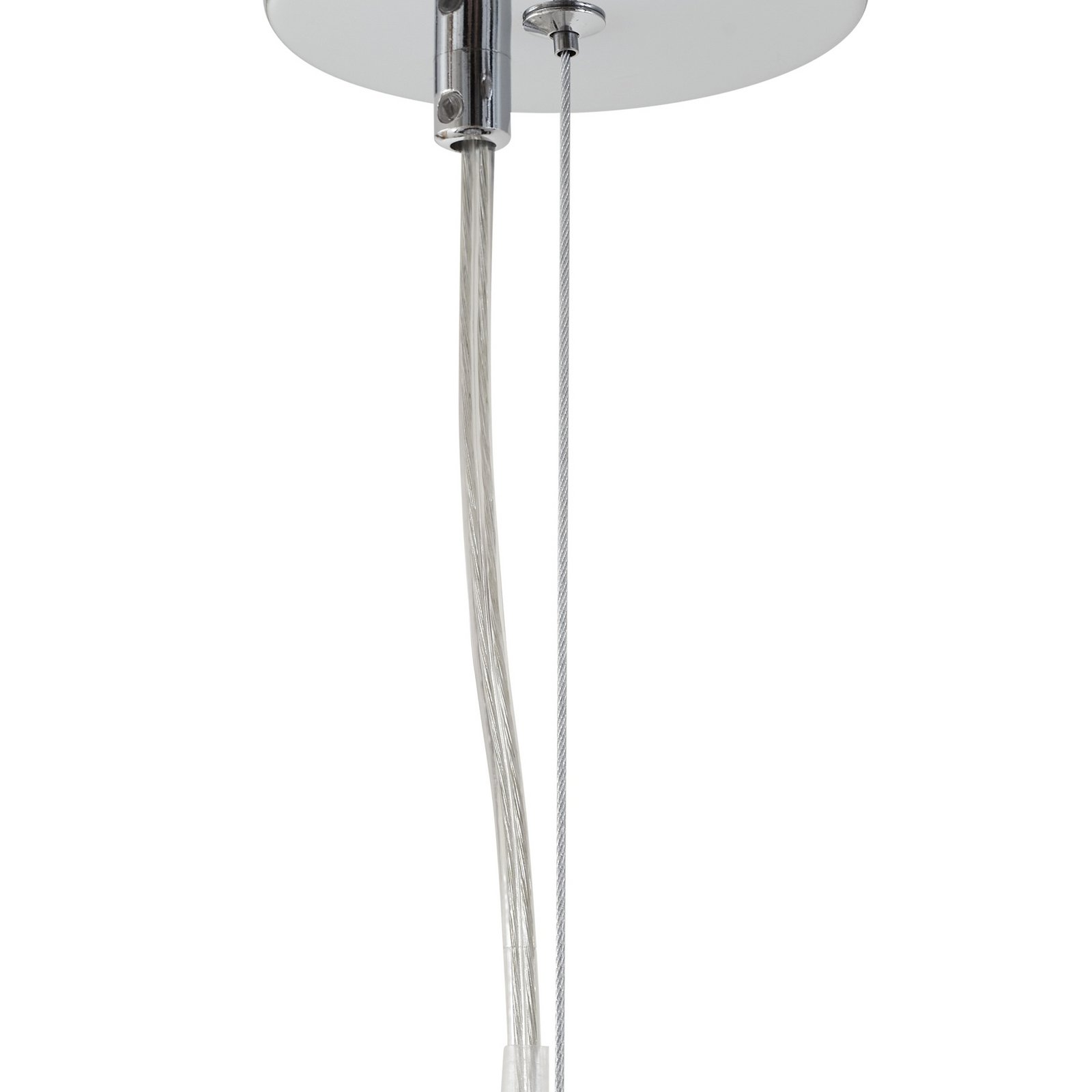 Lucande Diborah pendant light, clear, Ø 43 cm, glass, G9