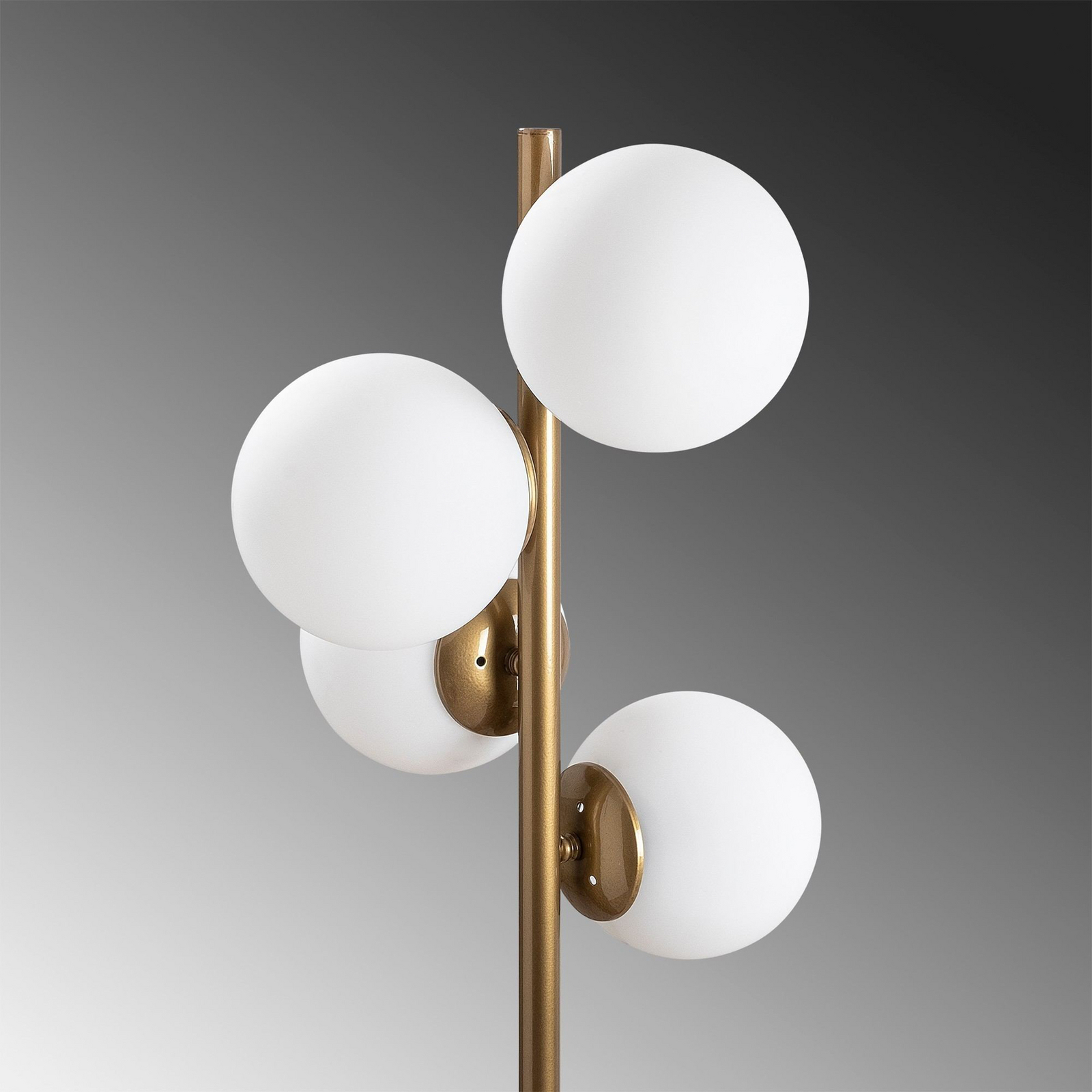 Faze floor lamp, gold-coloured, glass, 130 cm, 4-bulb, E27