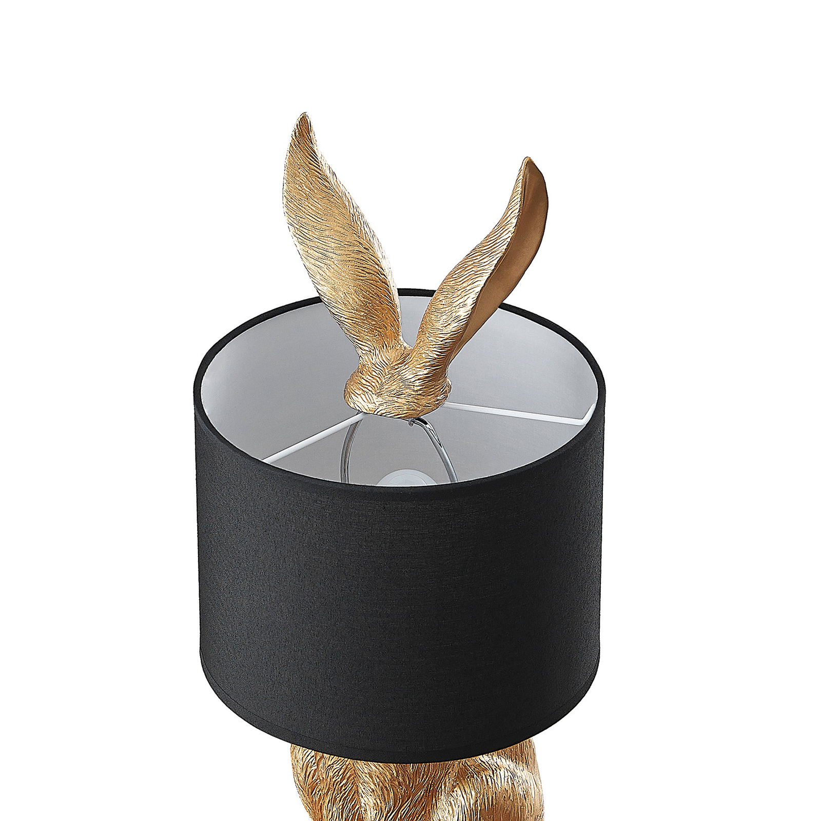 Lindby Lorentina fabric table lamp, rabbit, gold Lights.co.uk