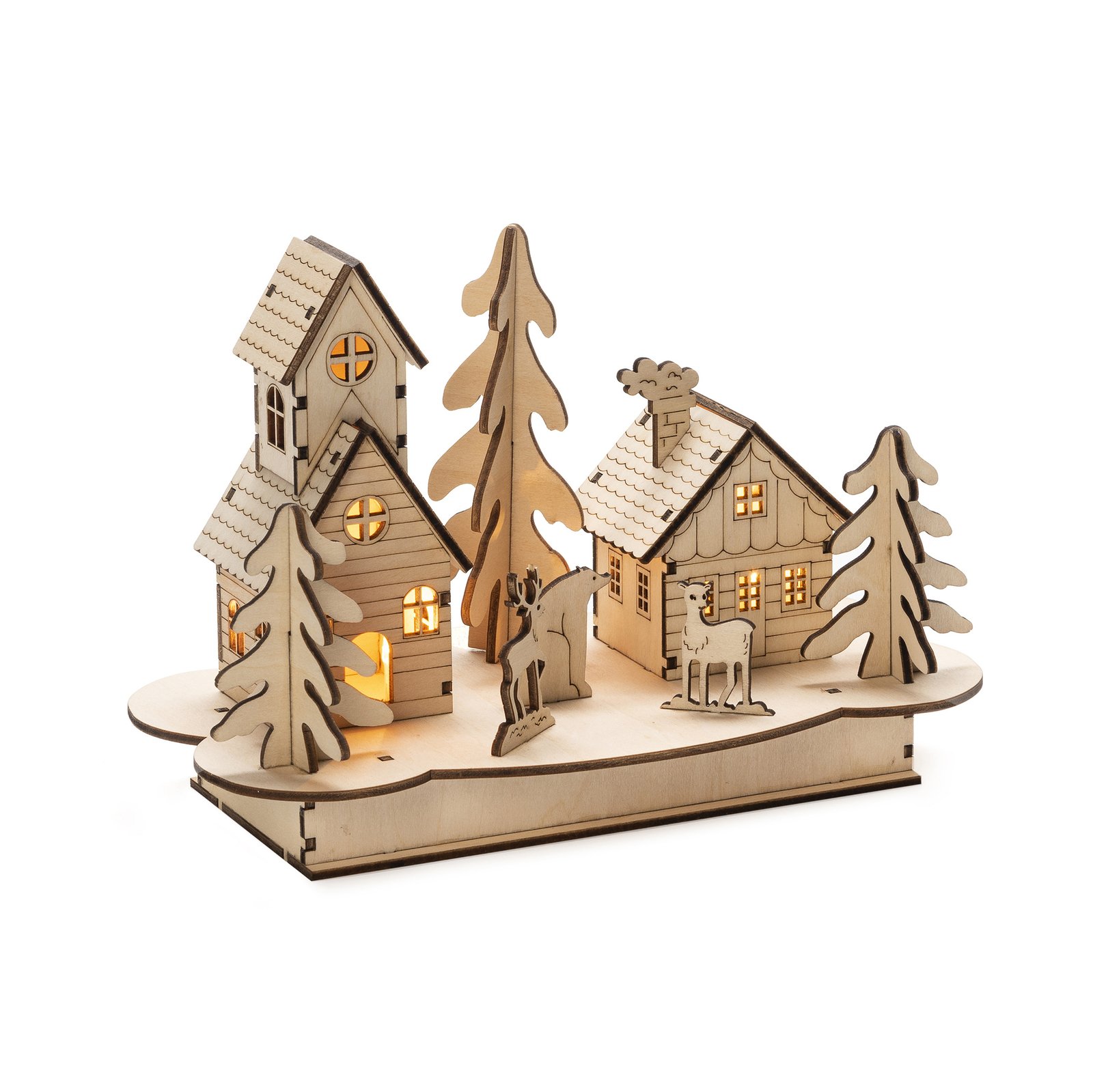 House and Animals LED candle arch