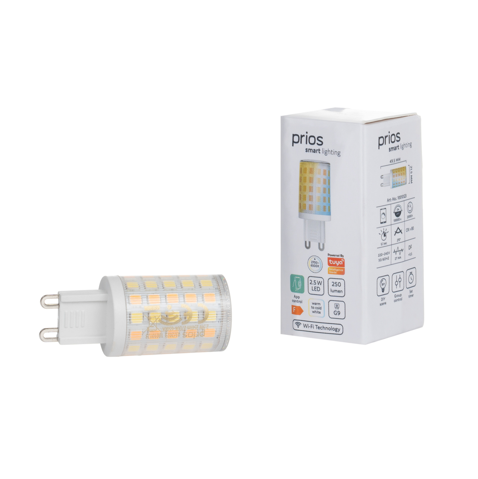Prios LED-G9-Stiftlampe 2,5W WLAN CCT klar 3er-Set