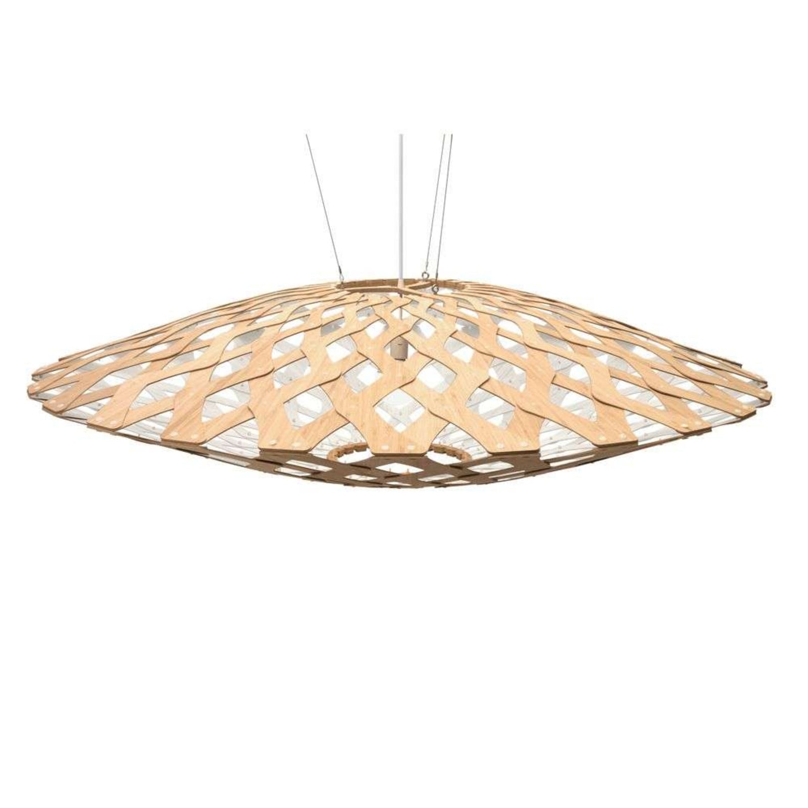Flax Pendelleuchte Ø150 Weiß 1 Seite david trubridge - Wohnzimmer - Bambus