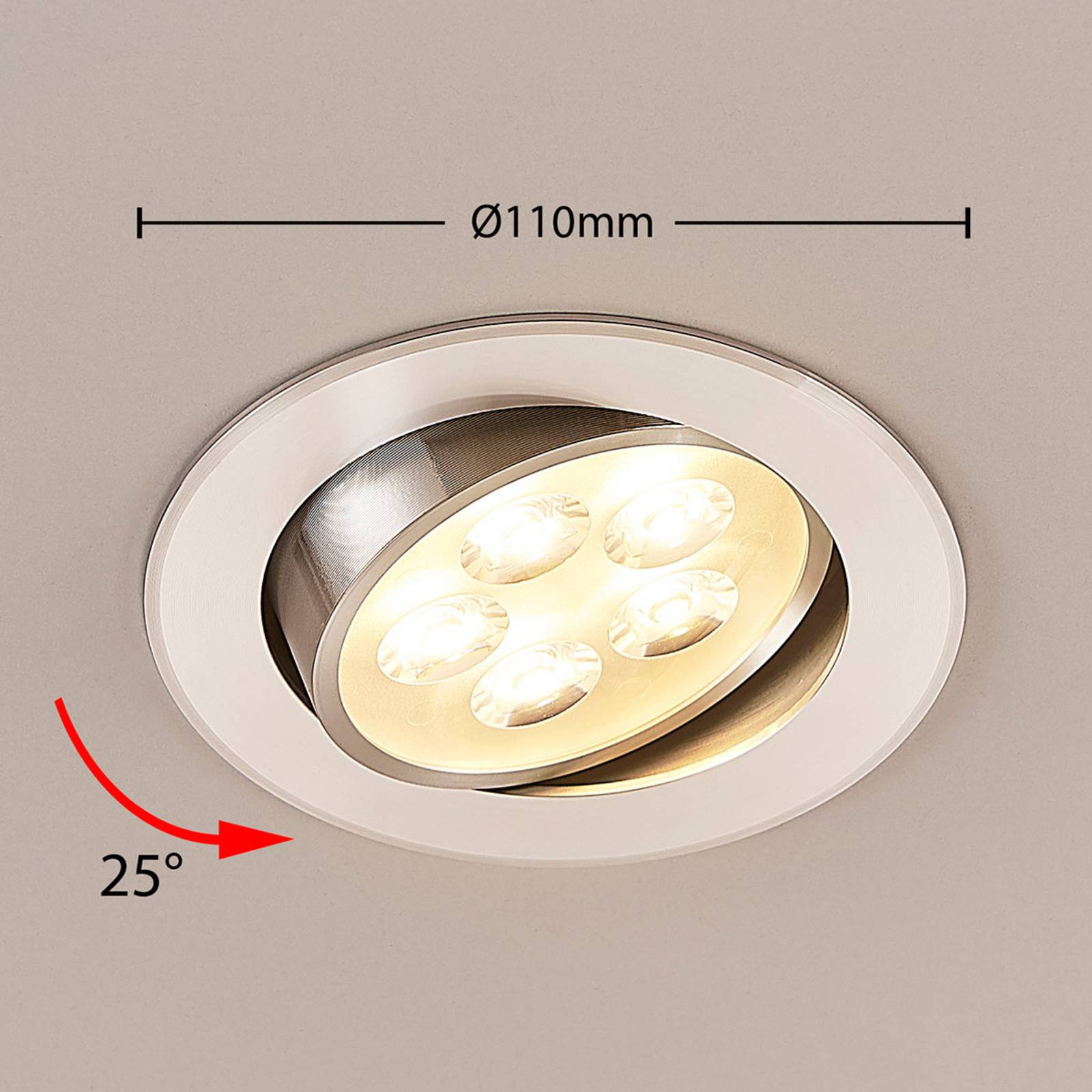 Lampe encastrable LED Cecylia ronde en aluminium
