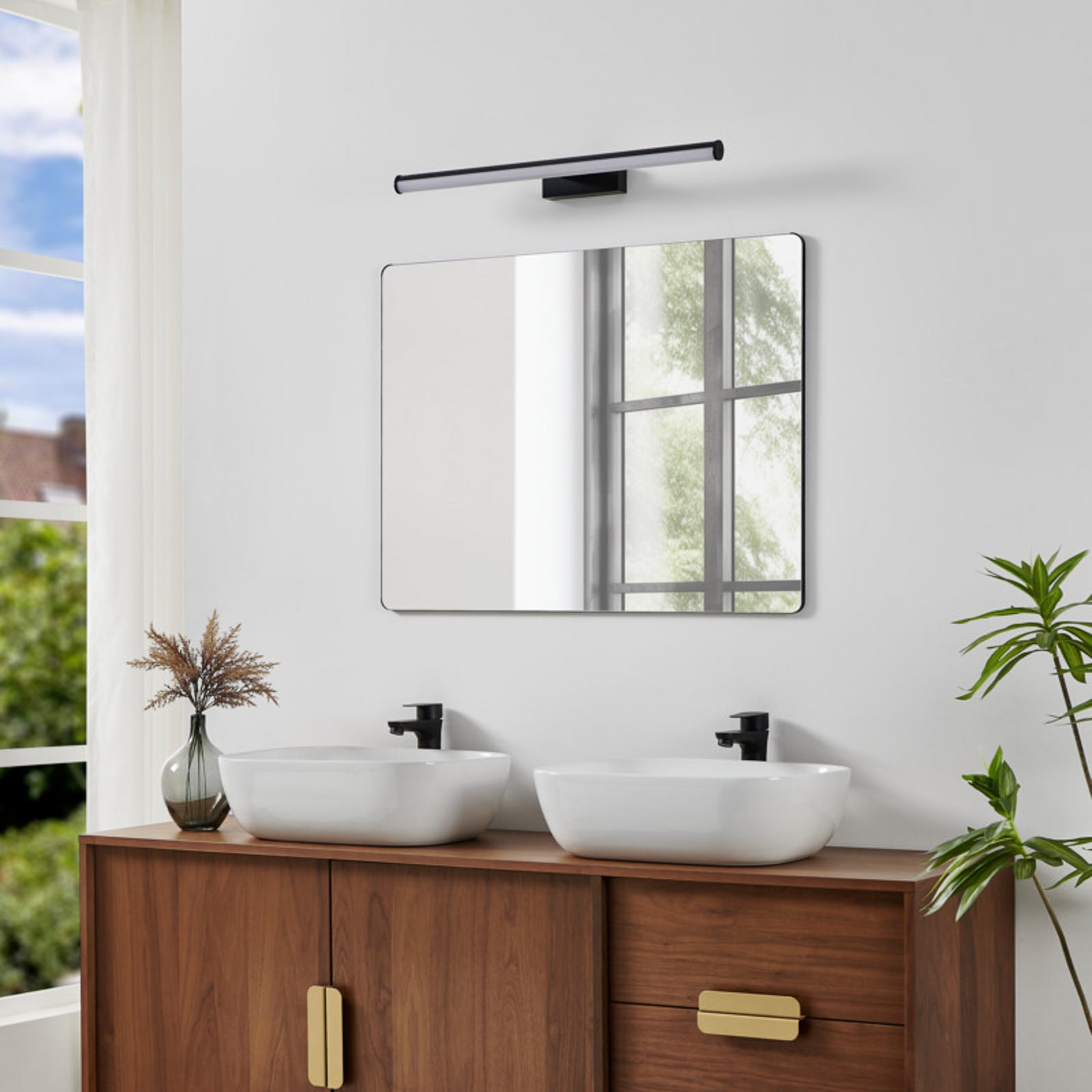 EGLO LED wandlamp VADUMI, breedte 60 cm, zwart, IP44