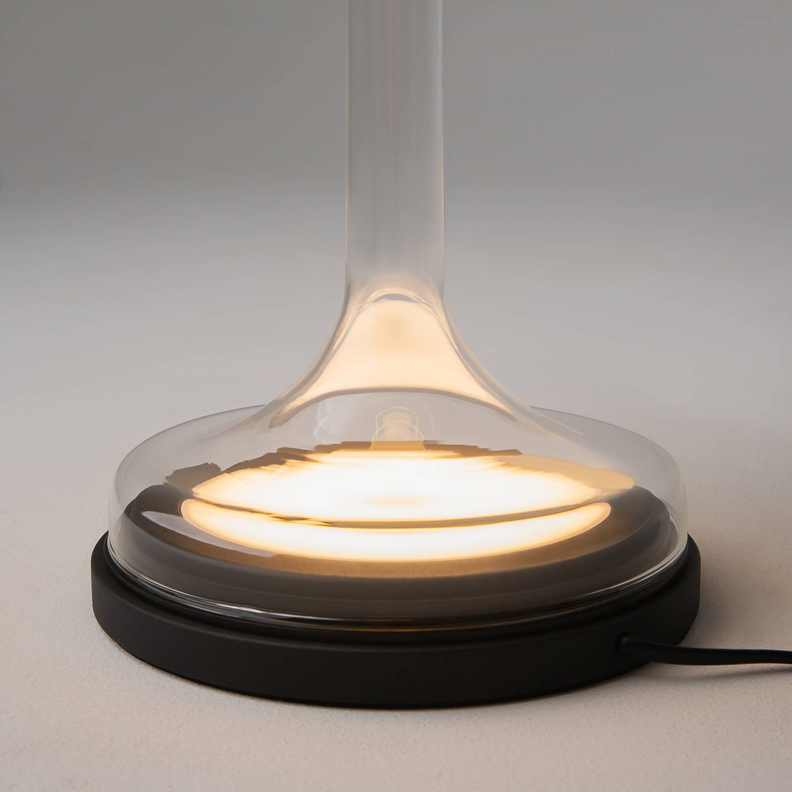 Maytoni Lampa stołowa LED Spirito, szara, szkło, wysokość 42 cm