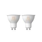 Philips Hue White Ambiance Réflecteur LED GU10 4,2 W, lot de 2