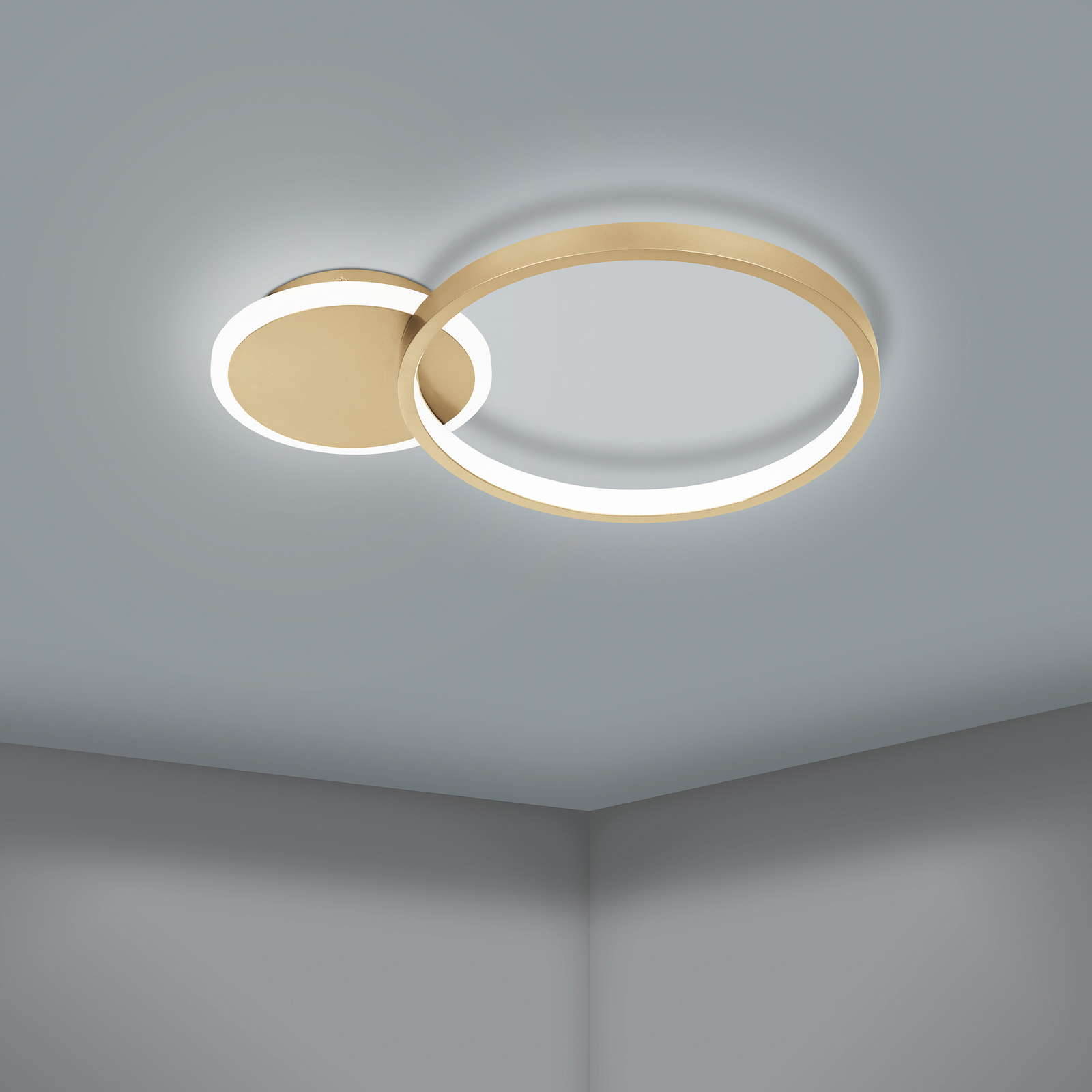 LED lubinis šviestuvas "Gafares", aukso spalvos, aliuminis, 41 cm, nuotolinio