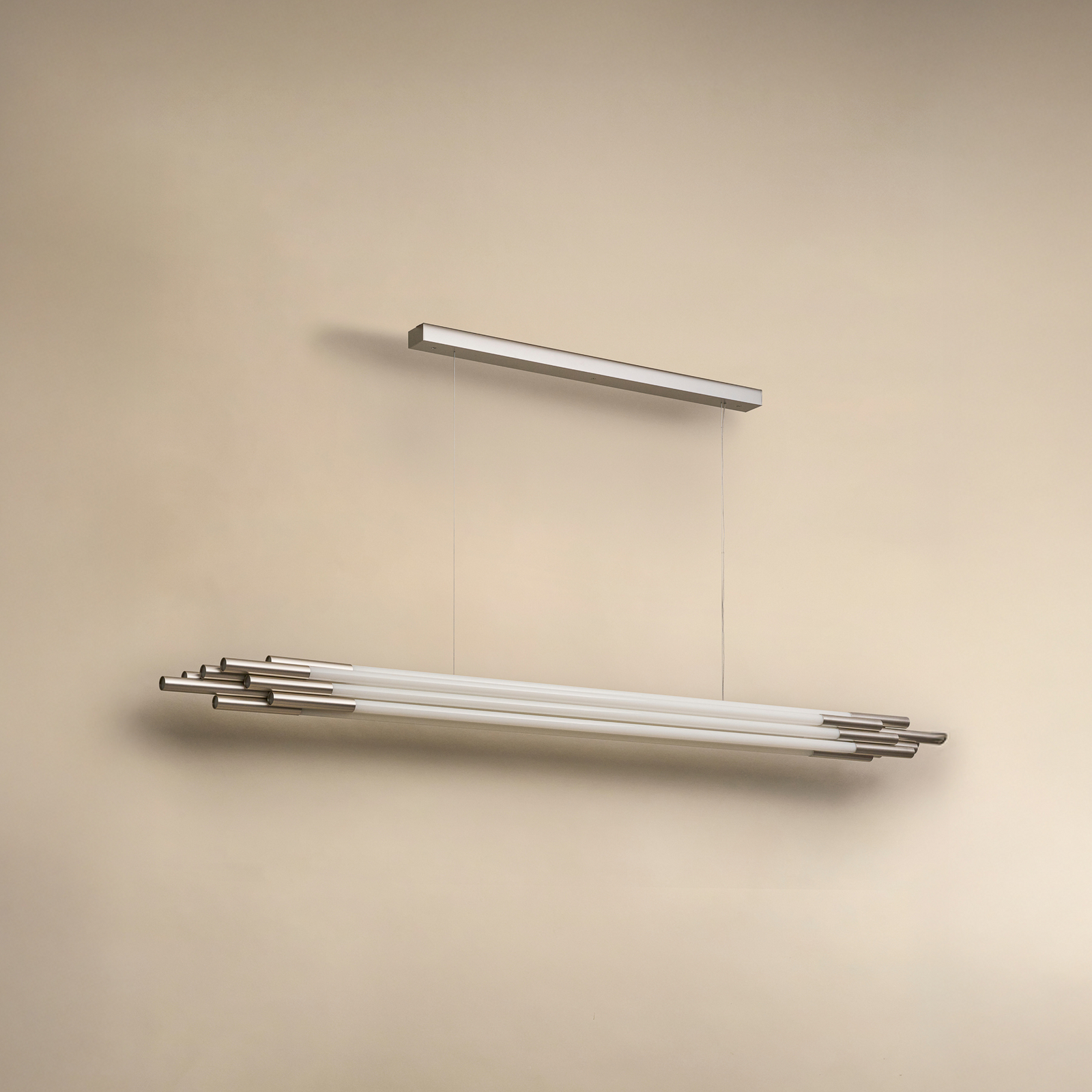 Lampada LED a sospensione ORG, lunghezza 200 cm, color nichel - DCW