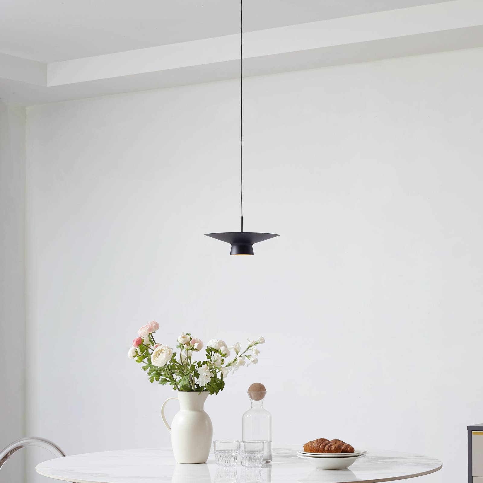 Lampa wisząca Lindby LED Norvind, 2-punktowa, czarna, metalowa
