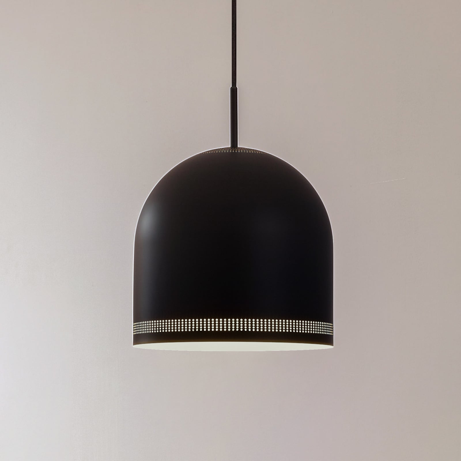 Oura hengelampe, Ø 25 cm, svart, jern, E27 - Nola