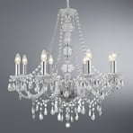 Marie Therese chandelier, chrome, eight-bulb