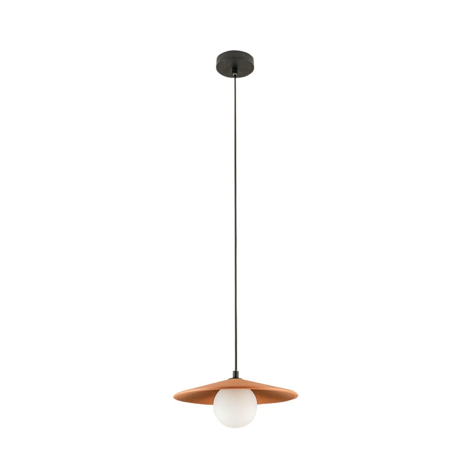 Hängeleuchte 2598, terrakotta, Ø 29 cm, Ton/Glas, G9