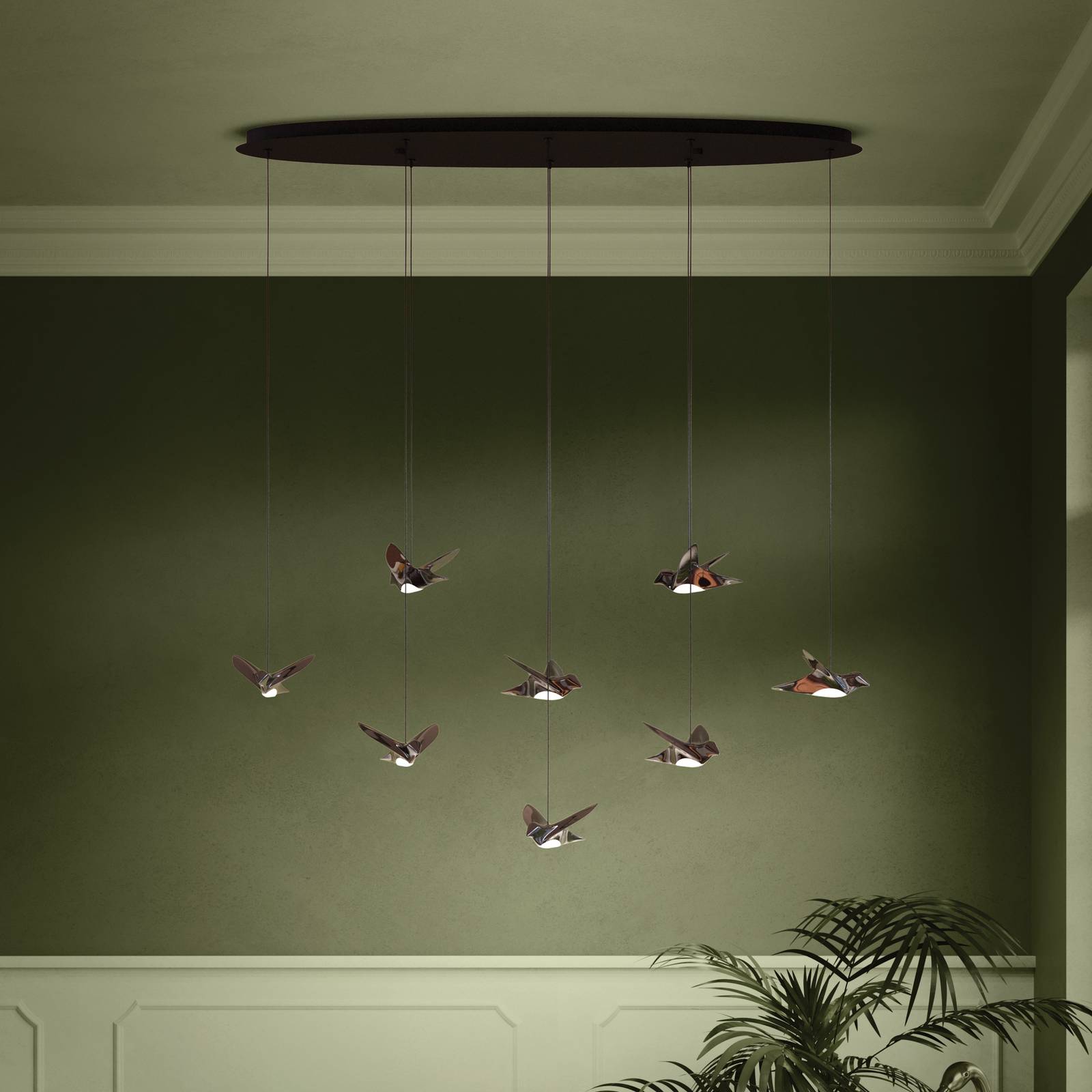 EGLO Stars Of Light Żyrandol LED Paratebueno czarny 8-punktowa