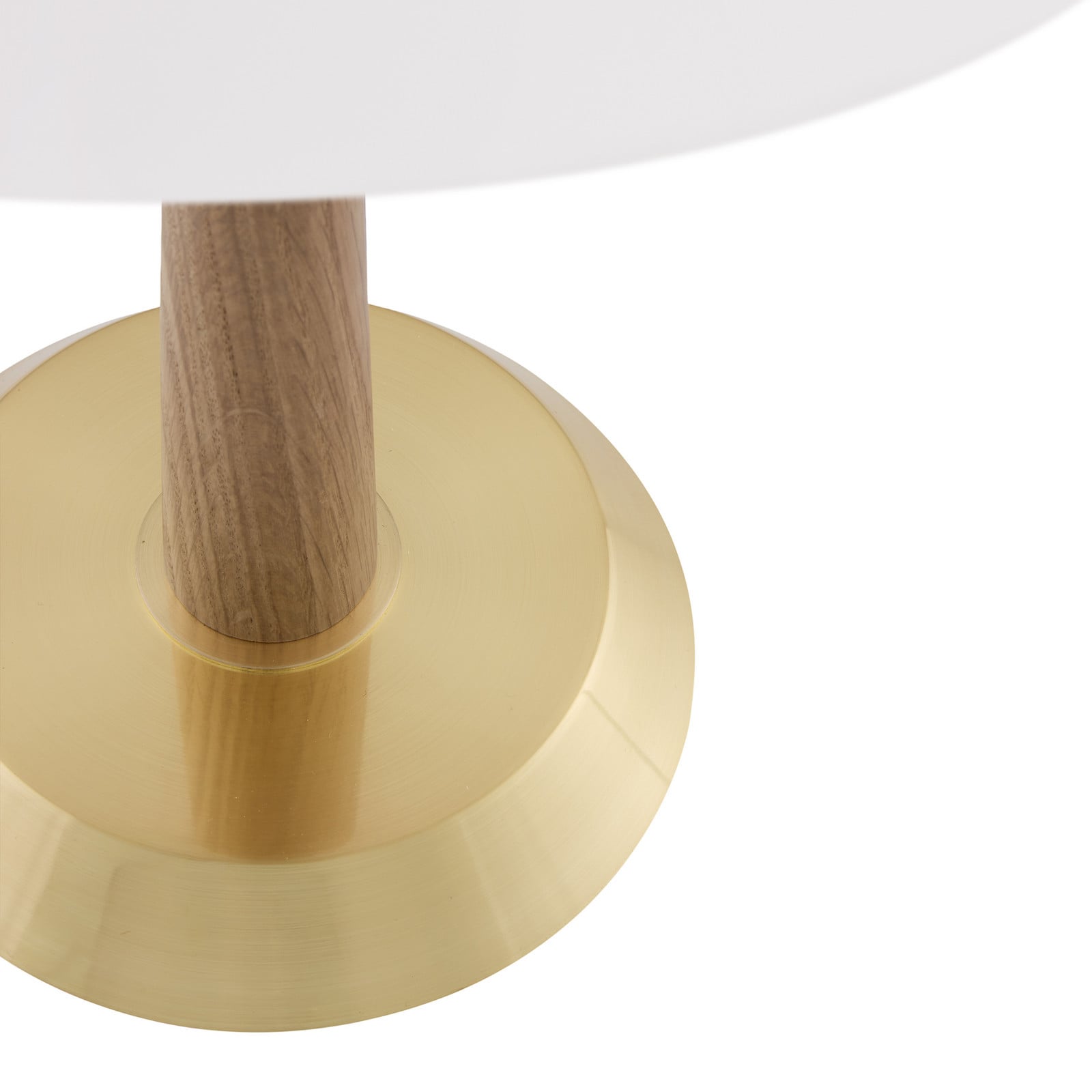 Ligna bordslampa 39 cm vit/mässing/ek – Globen Lighting - Vardagsrum - Skandinavisk - Metall - Med lampskärm