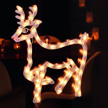 LED window silhouette Reindeer for indoors 50-bulb