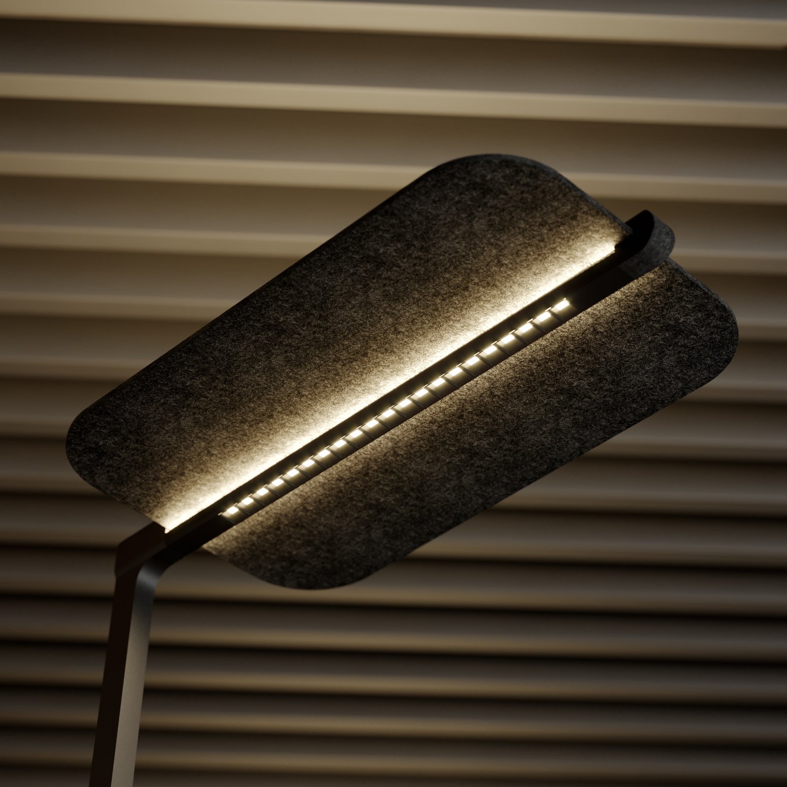 Arcchio Ameir LED office floor lamp, grey felt Lights.co.uk