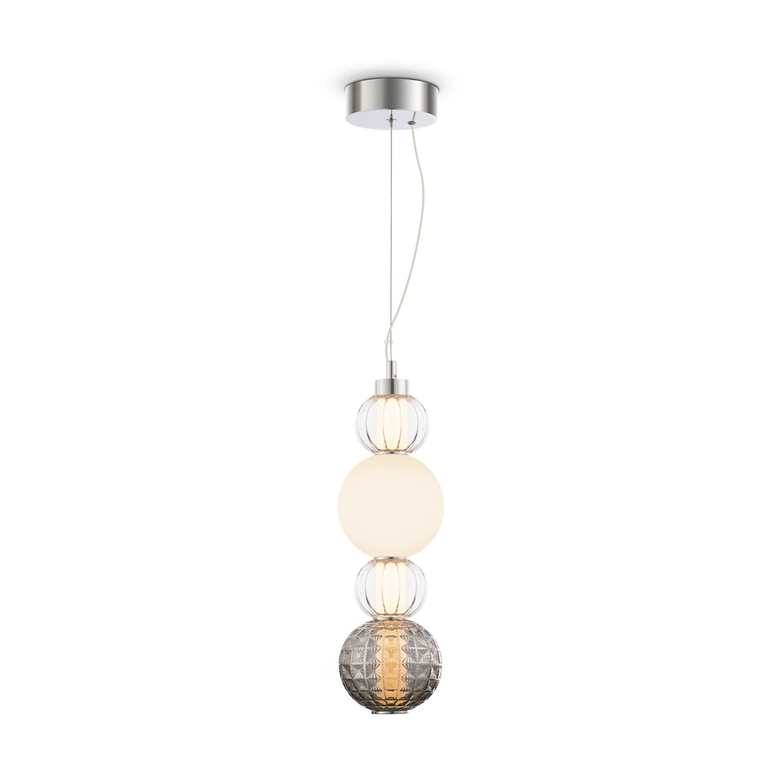 Maytoni LED висящо осветление Яка от хромирано стъкло Ø 14,7 cm 3,000 K