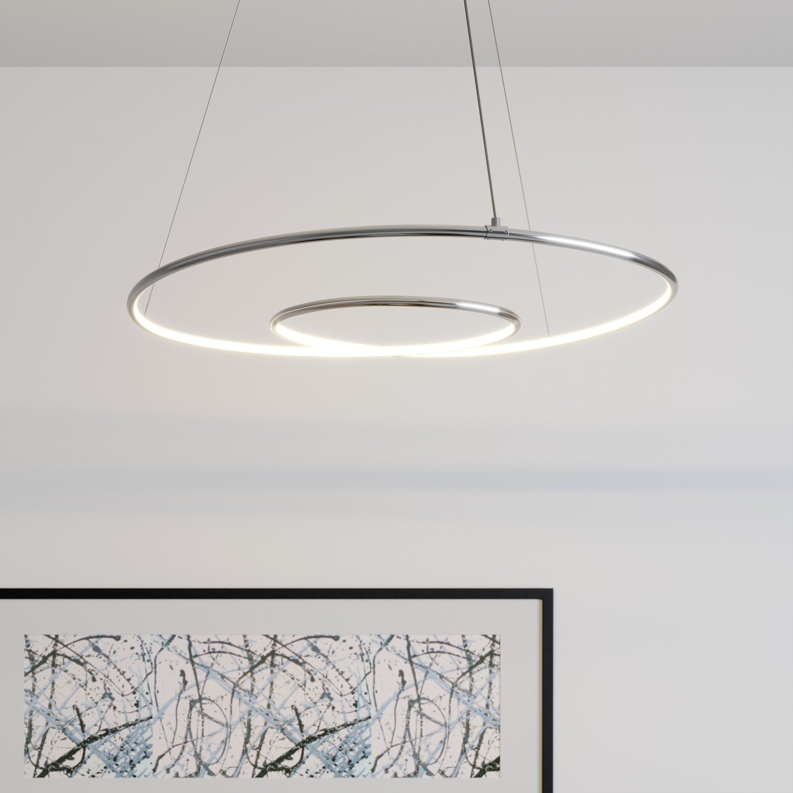 Lindby Lucy sospensione LED, 70cm, cromo