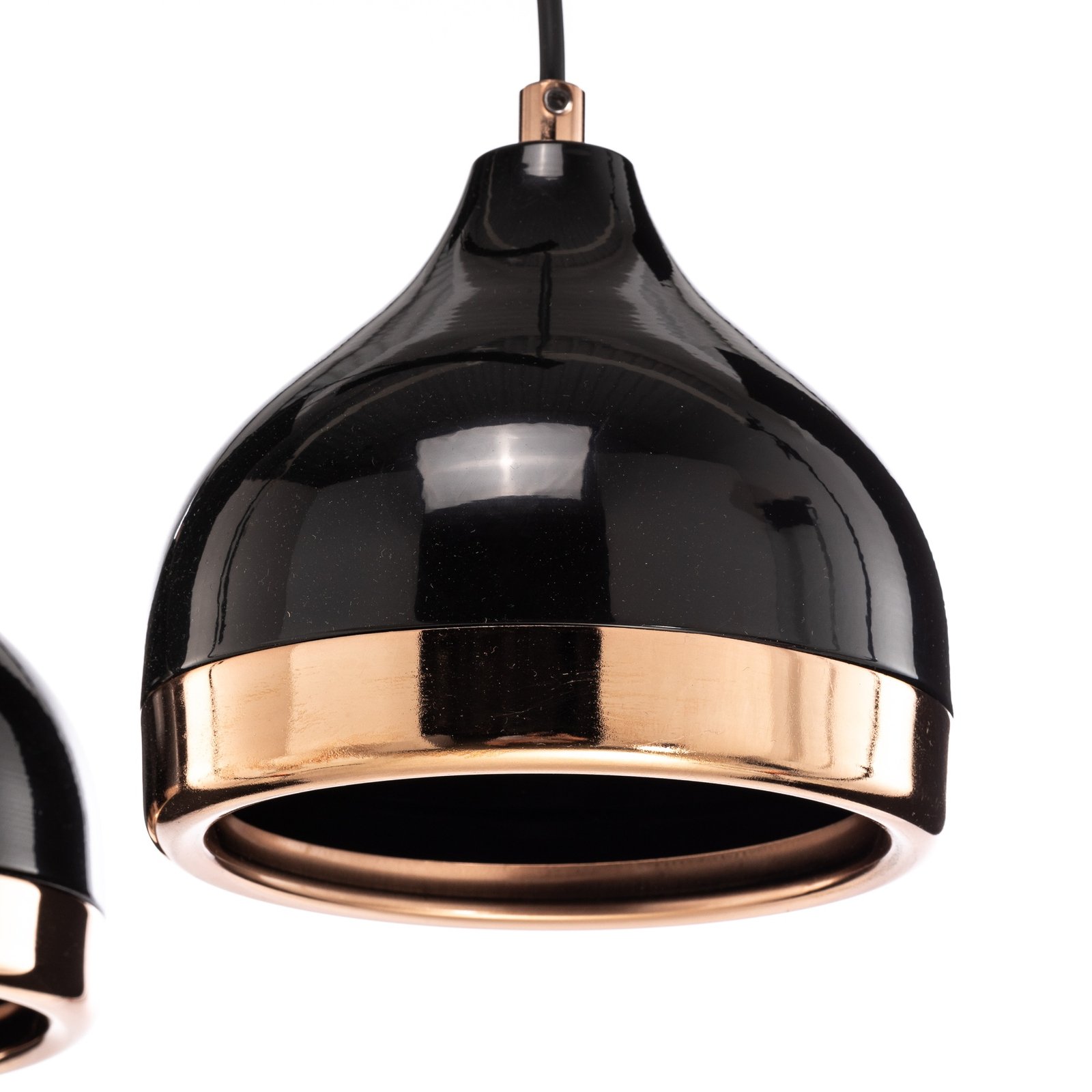 Hanging light Yildo 6877 3-bulb linear black/copper