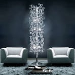 Crystal floor lamp with studded rod