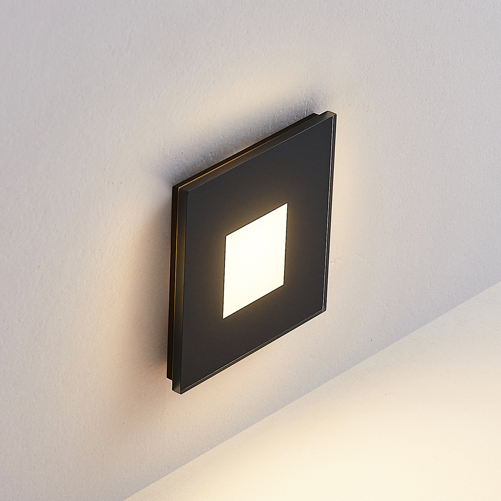 Molto Luce LED vstavané svietidlo Wall R68 Glass SQ, čierna, CCT