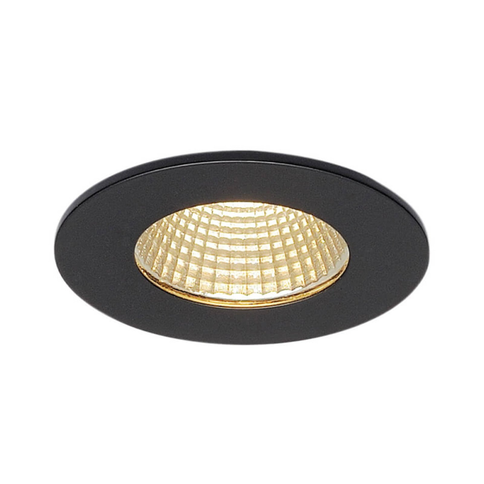 SLV Patta-I LED infälld taklampa, rund, matt svart