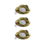 Σετ 3 ενσωματωμένων σποτ LED OSRAM, click-CCT, 120°, ορείχαλκος, Ø 9 cm
