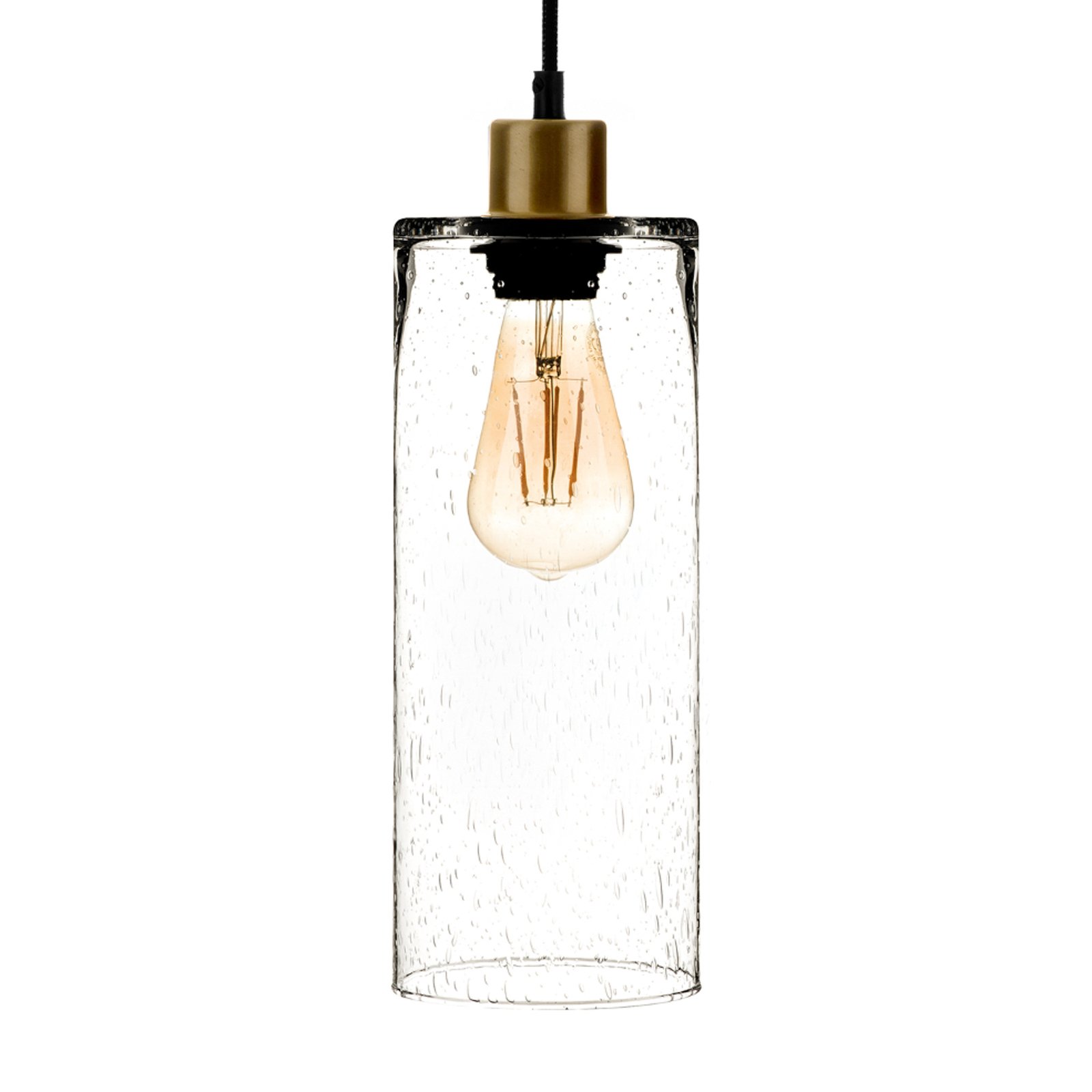 Hanglamp Soda, 3-lamps, glazen kap helder