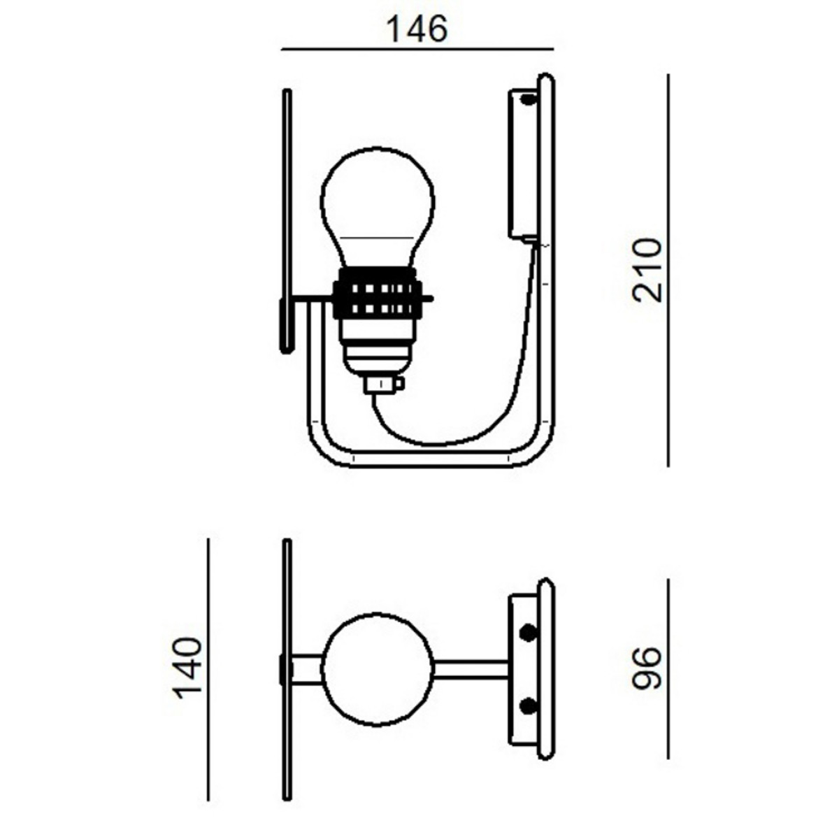 Produktets dimensjoner