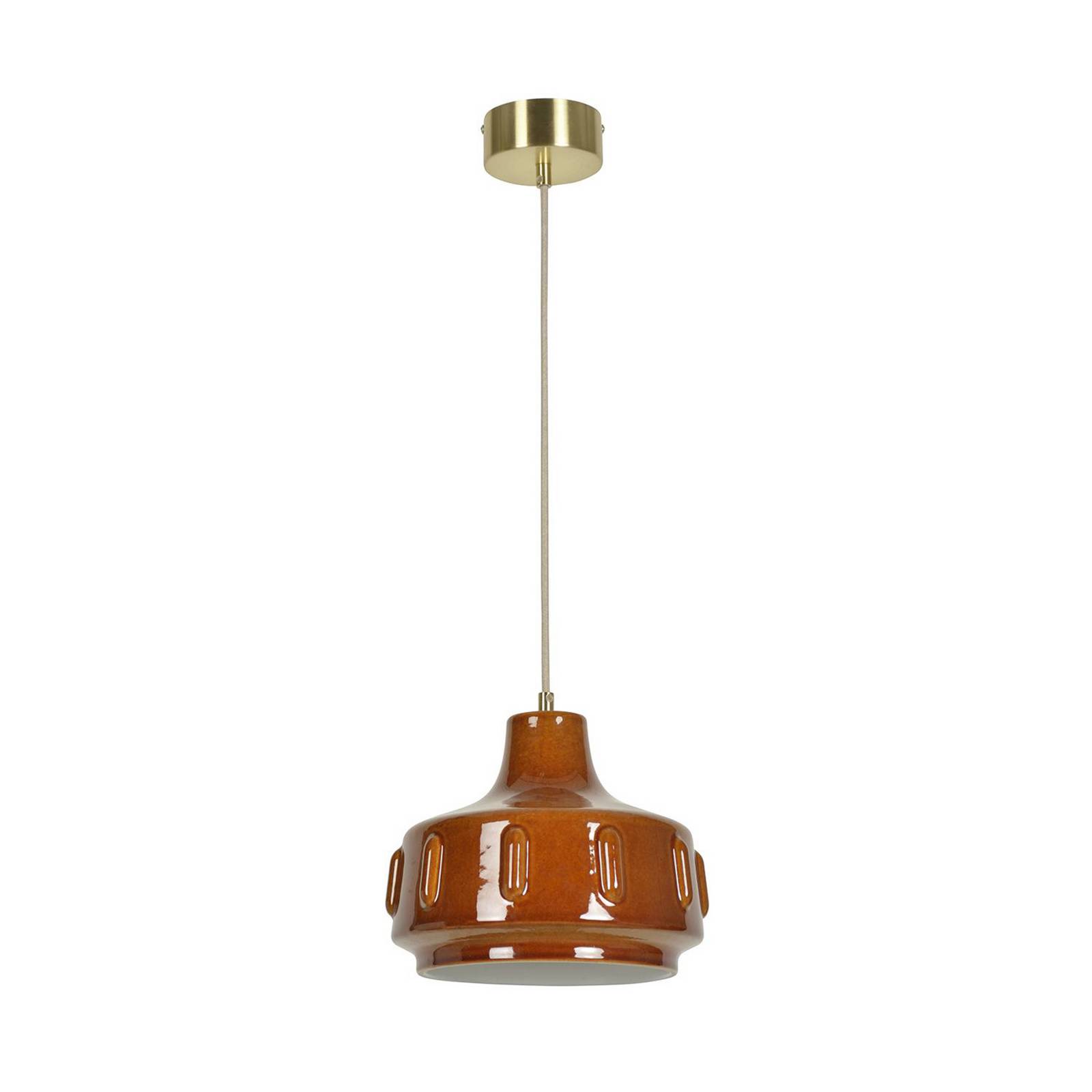 MARKET SET Pendellampe Jimmy, Ø 25 cm, braun, Keramik günstig online kaufen