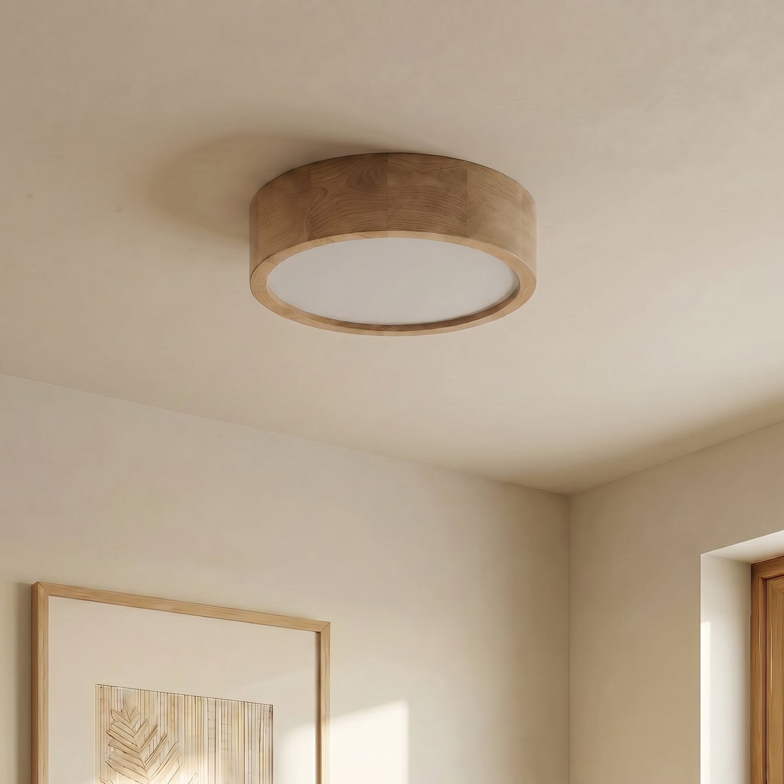 Cleo mennyezeti lámpa, Ø 38 cm, 3-lámpás, tölgyfa, E27