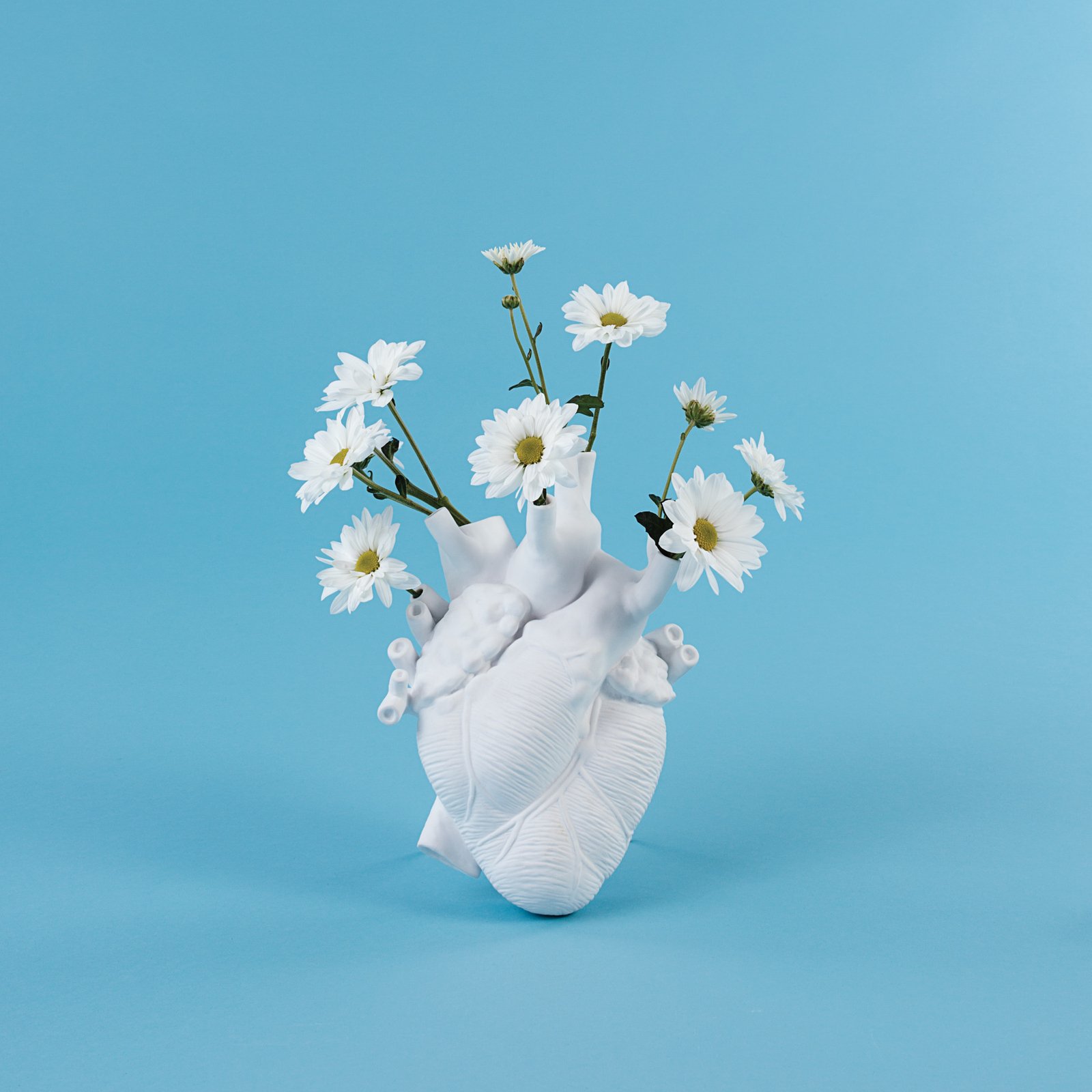 SELETTI Vase Love in Bloom, blanc, forme de cœur, porcelaine