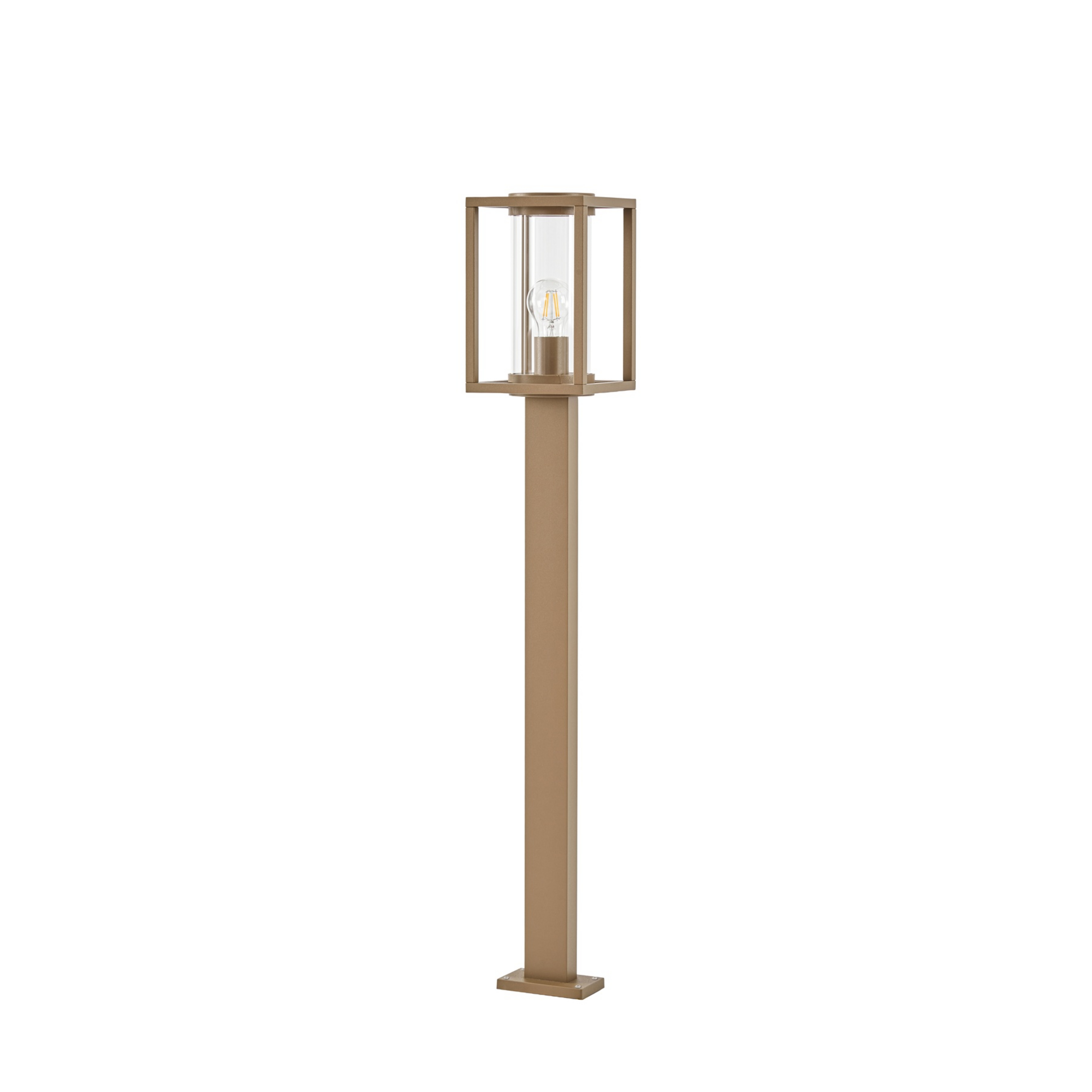 Ferda Path Light, IP44, E27, 100 cm, brown, glass - Lucande