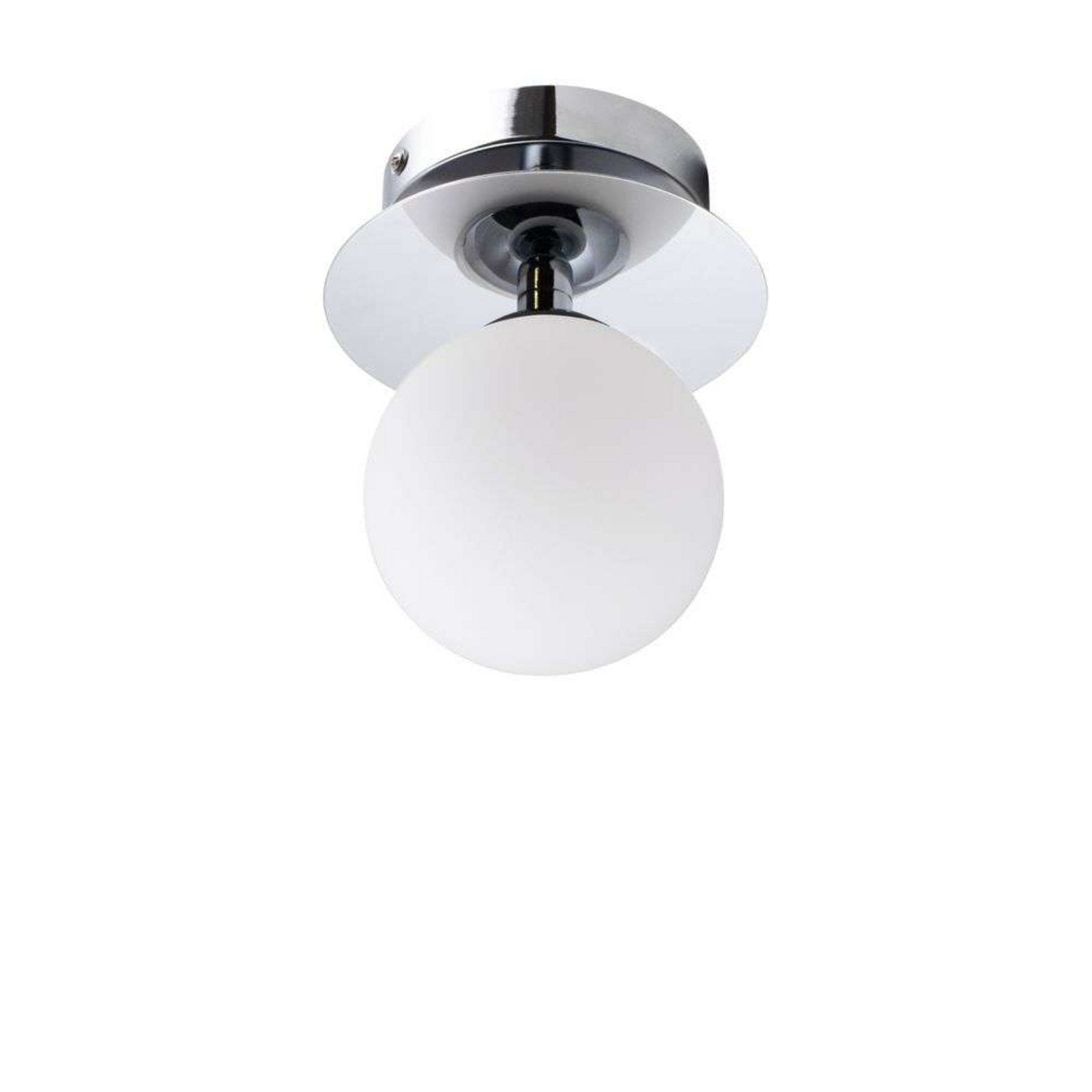 Globen Lighting Art Deco taklampe, IP44, krom/hvit Globen Lighting Art Deco taklampe, IP44, krom/hvit