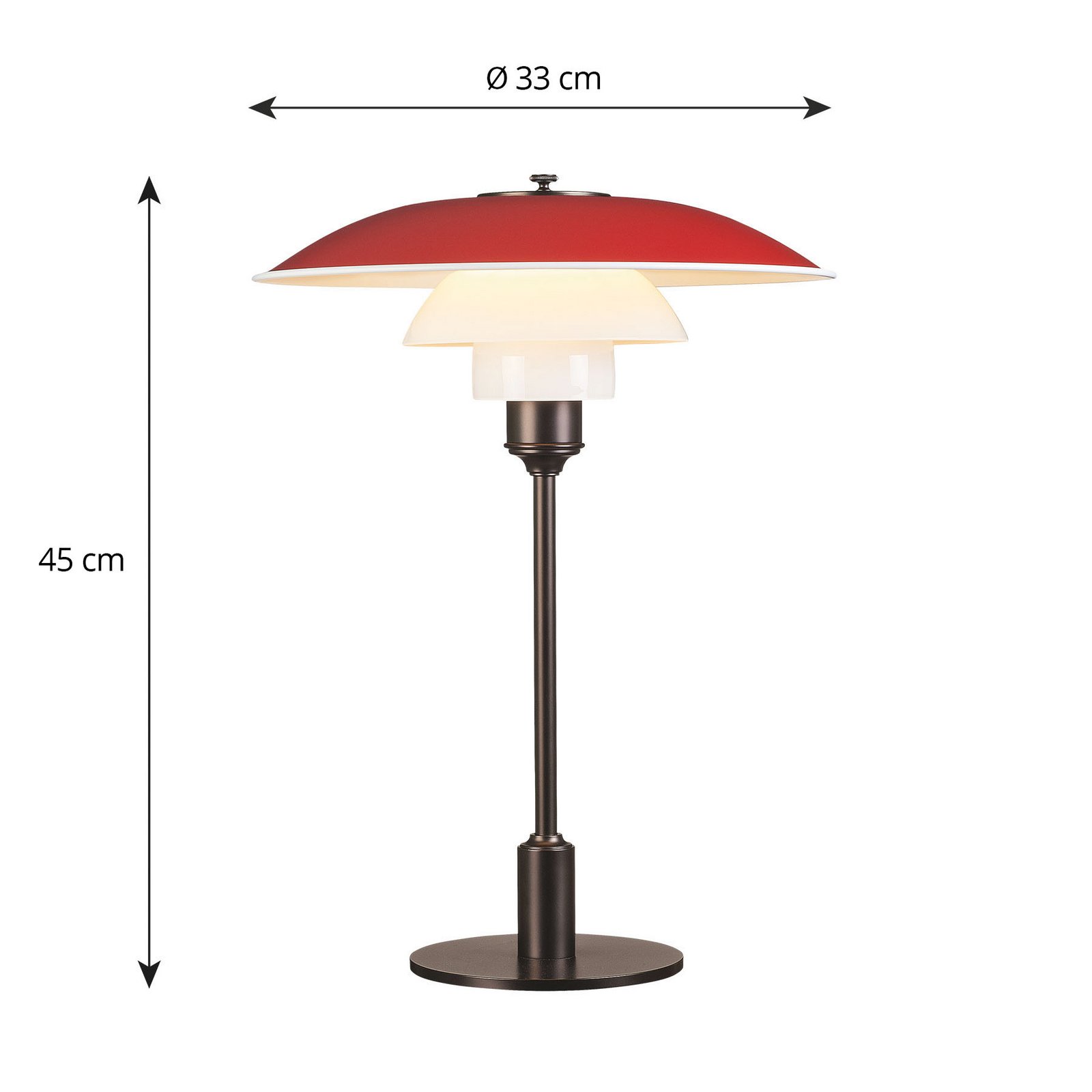 PH 3½-2½ Lampa Stołowa Czerwona - Louis Poulsen