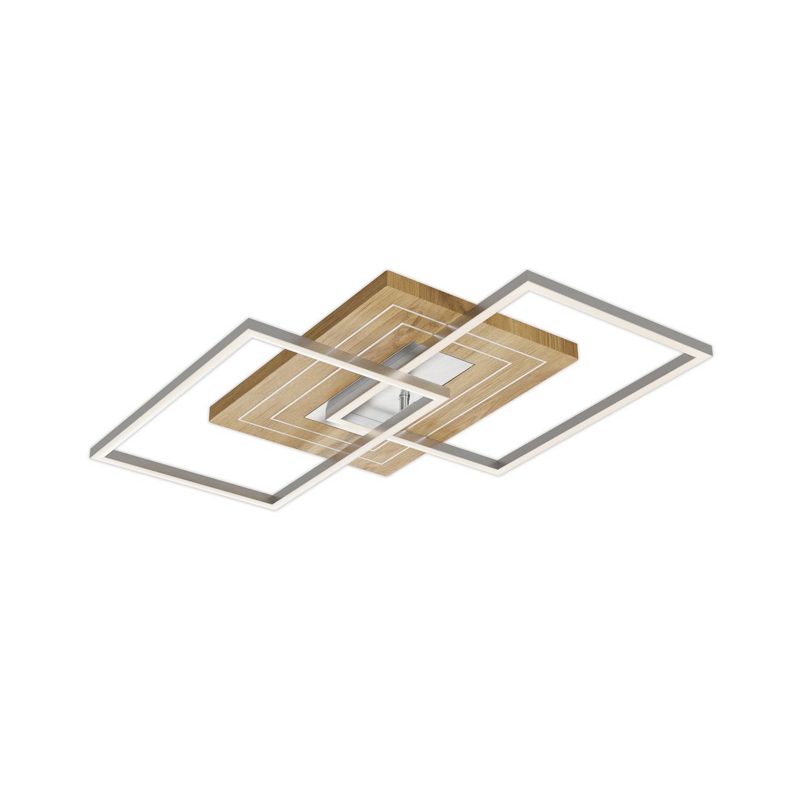 LED-Deckenleuchte Inka S, Länge 50 cm, holz hell, dimmbar