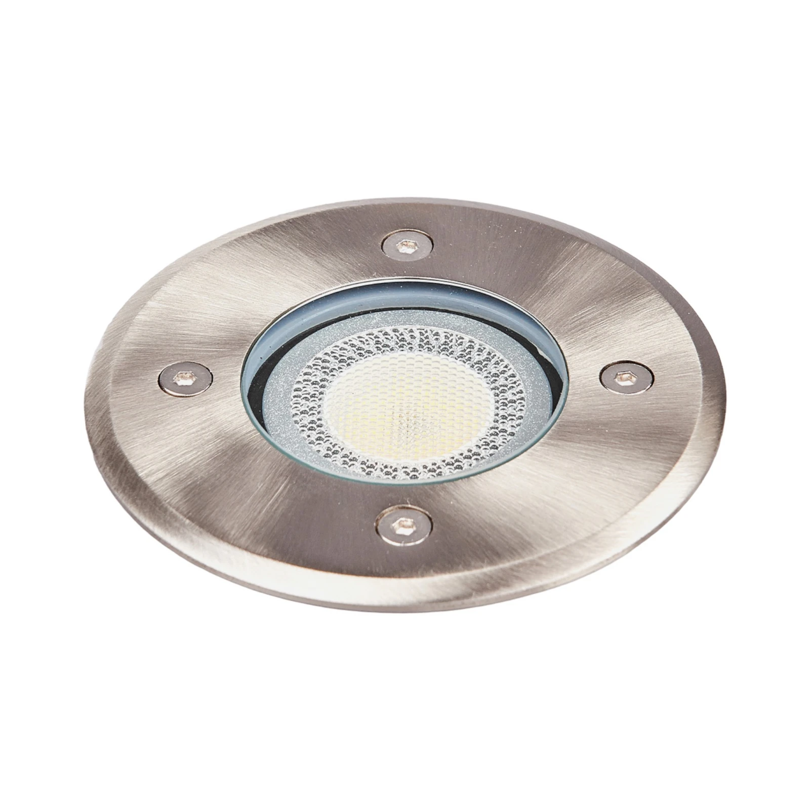 Lindby põrandavalgusti Insa, Ø11cm, roostevaba teras, GU10, IP67