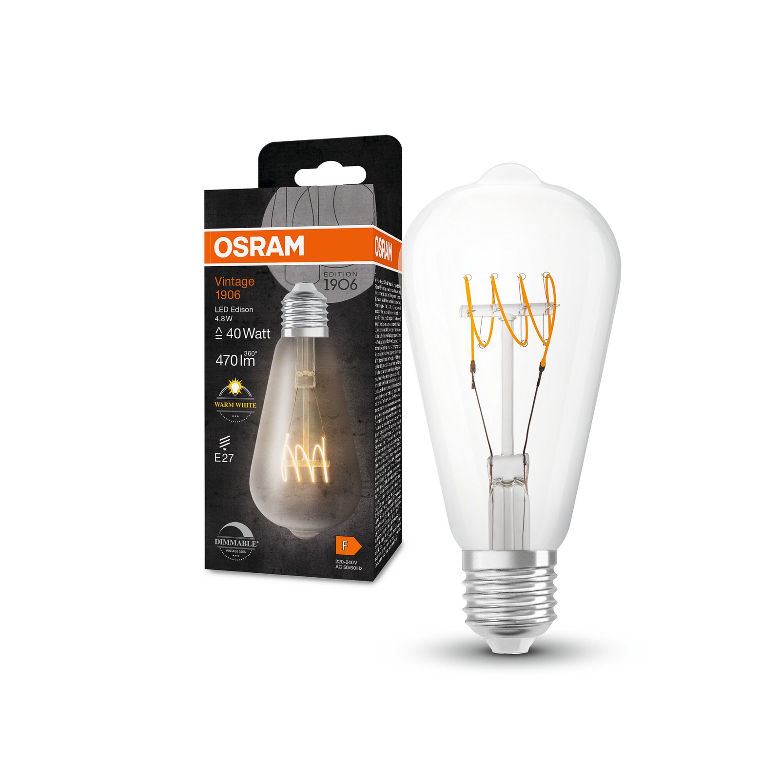 OSRAM Classic LED rustique E27 4,8W 827 dimmable