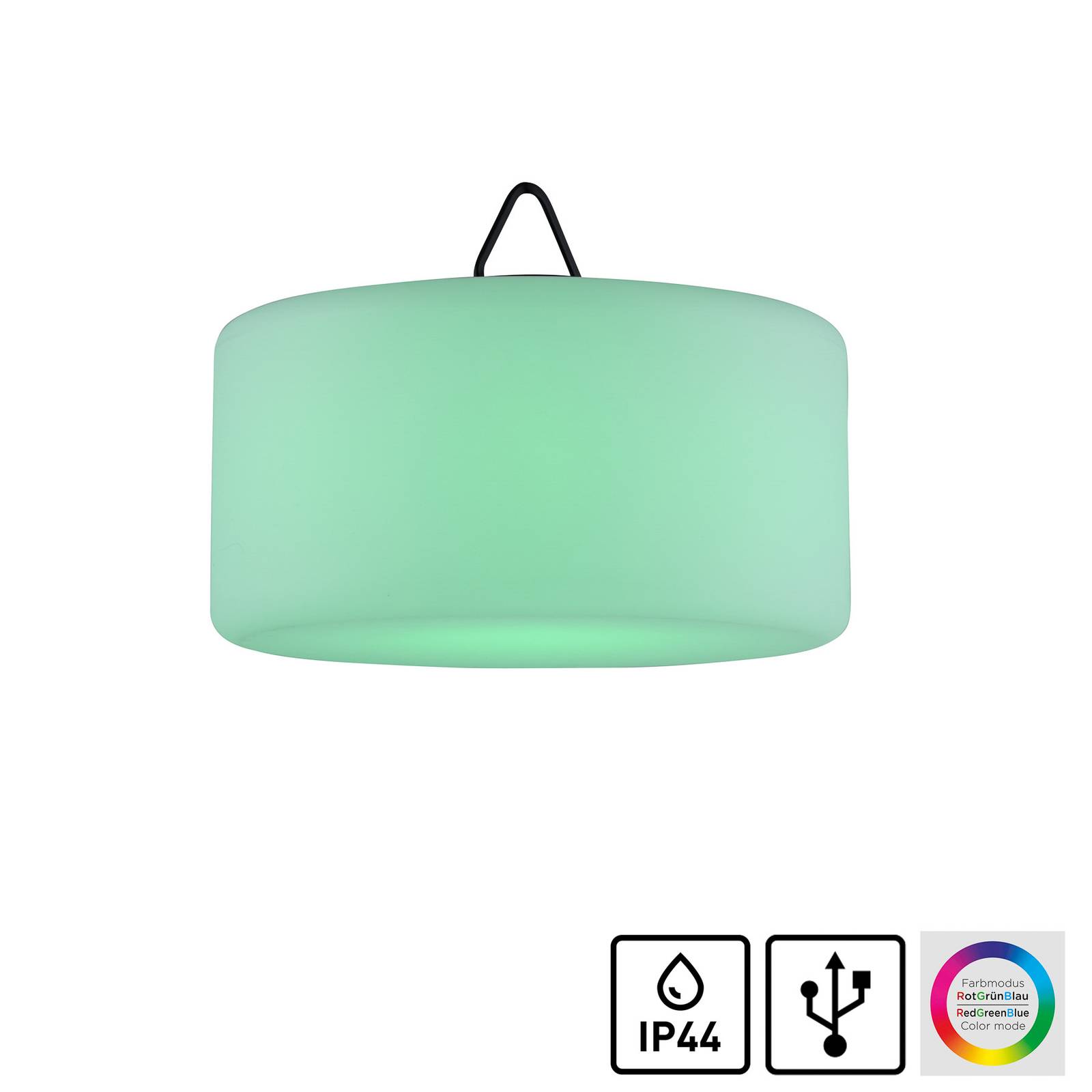 Lampa wisząca LED Holly, akumulator IP44, Ø40cm