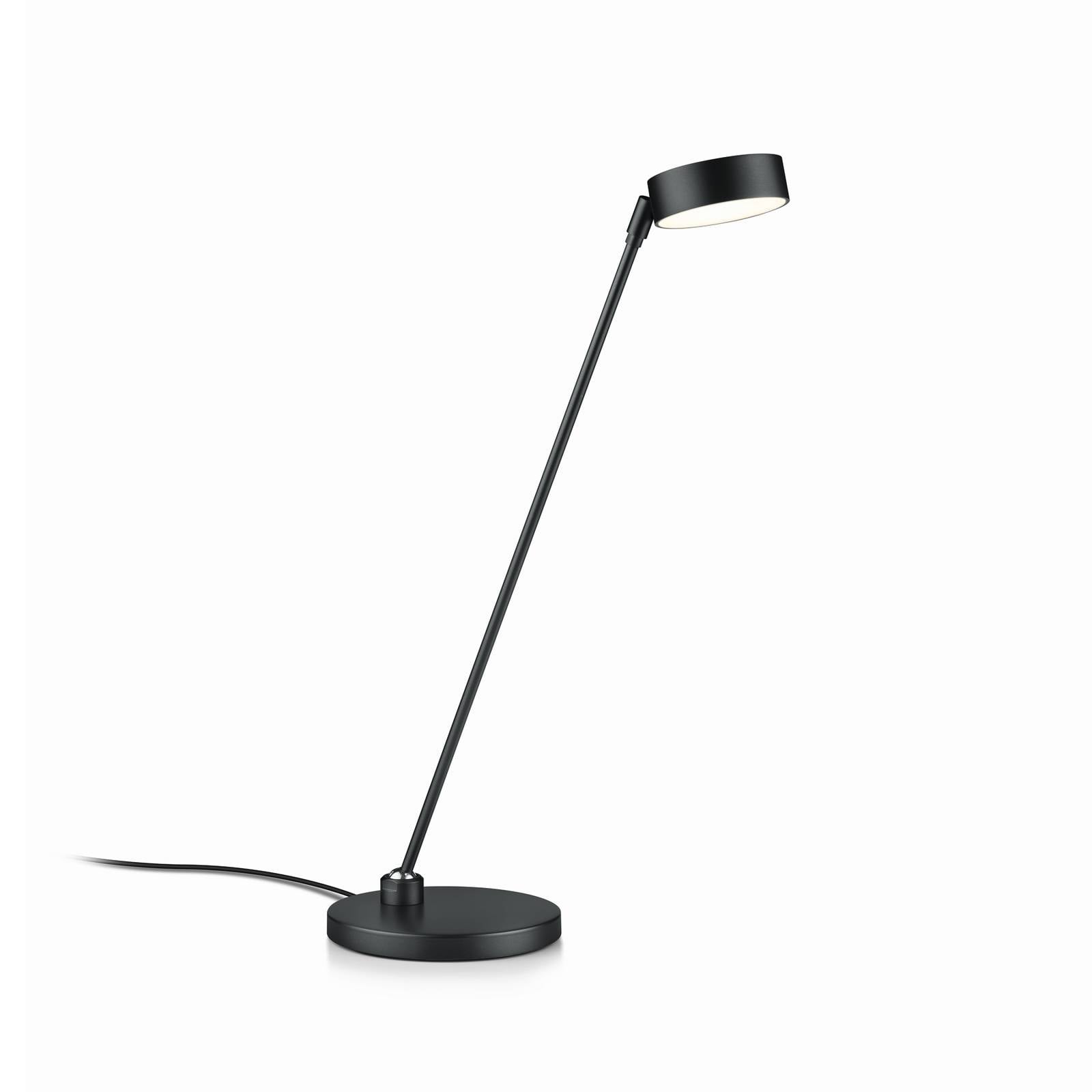 Lampa stołowa LED Yori, czarna matowa, wysokość 50 cm, sterowanie gestami