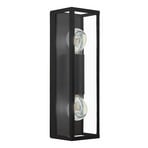 Badkamer wandlamp Amezola, 2-lamps, zwart