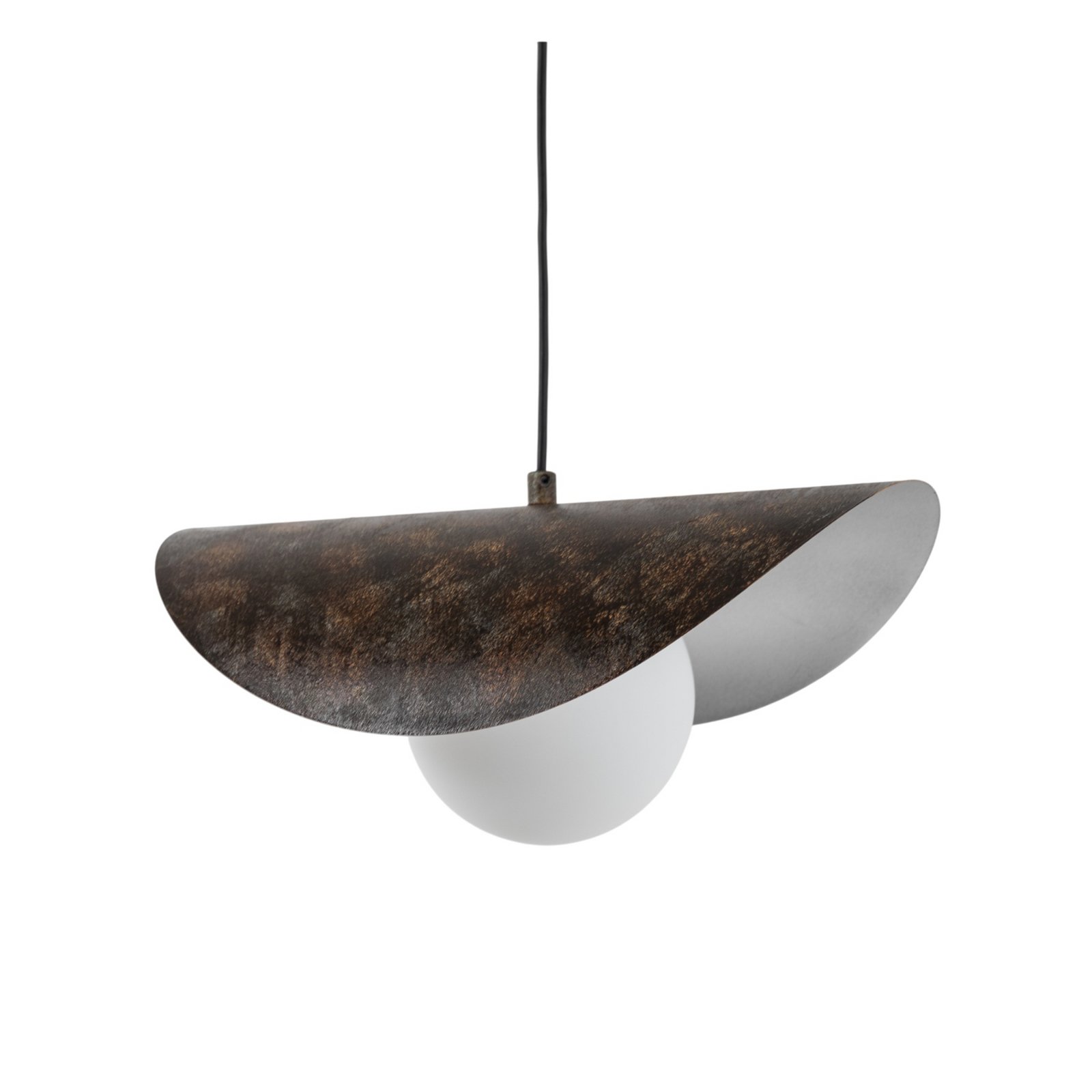 Lampada a sospensione Vatoz, a 1 luce, nera, Ø 40 cm, metallo/vetro Lampada a sospensione Vatoz, a 1 luce, nera, Ø 40 cm, metallo/vetro