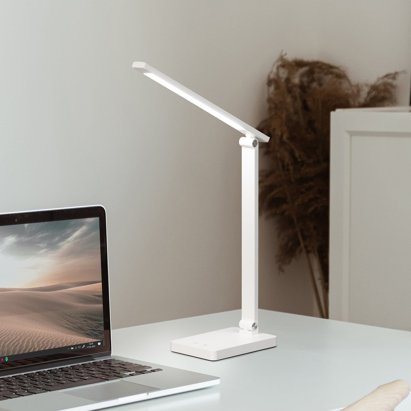 LED-Akku-Bürotischleuchte Ole, Sensorschalter, dimmbar, CCT