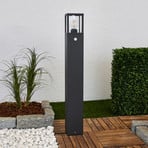 Lucande path light Klemens, 90 cm, sensor, graphite grey, E27